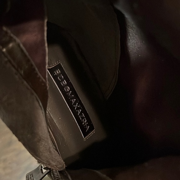 BCBG MAXAZRIA Very Sexy SUEDE LEATHER OTK STILETTO 1” PLATFORM GRAY BOOT - Picture 15 of 16